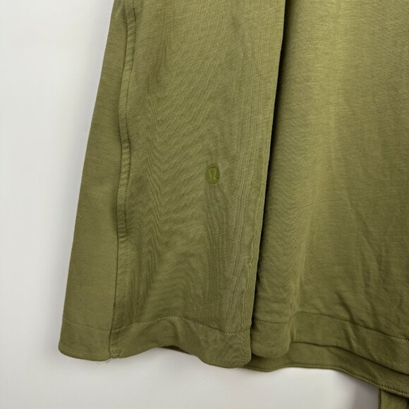 Lululemon Cotton Wrap Front T-Shirt Dress Olive Green Size 6 - Picture 6 of 8